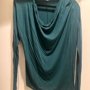 Old Navy Teal Green Drape Neck Long Sleeve Top